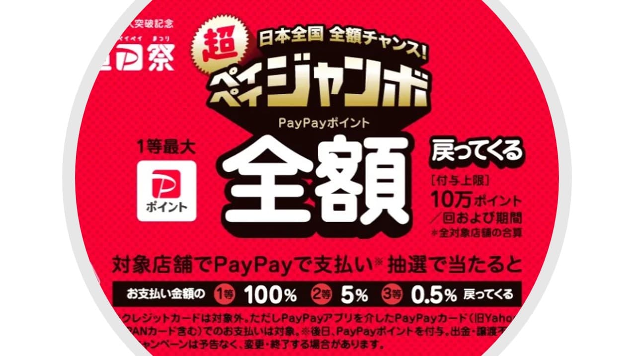 PayPay2022年10月キャンペーン!超ペイペイ祭り開催!最大全額戻ってくる!