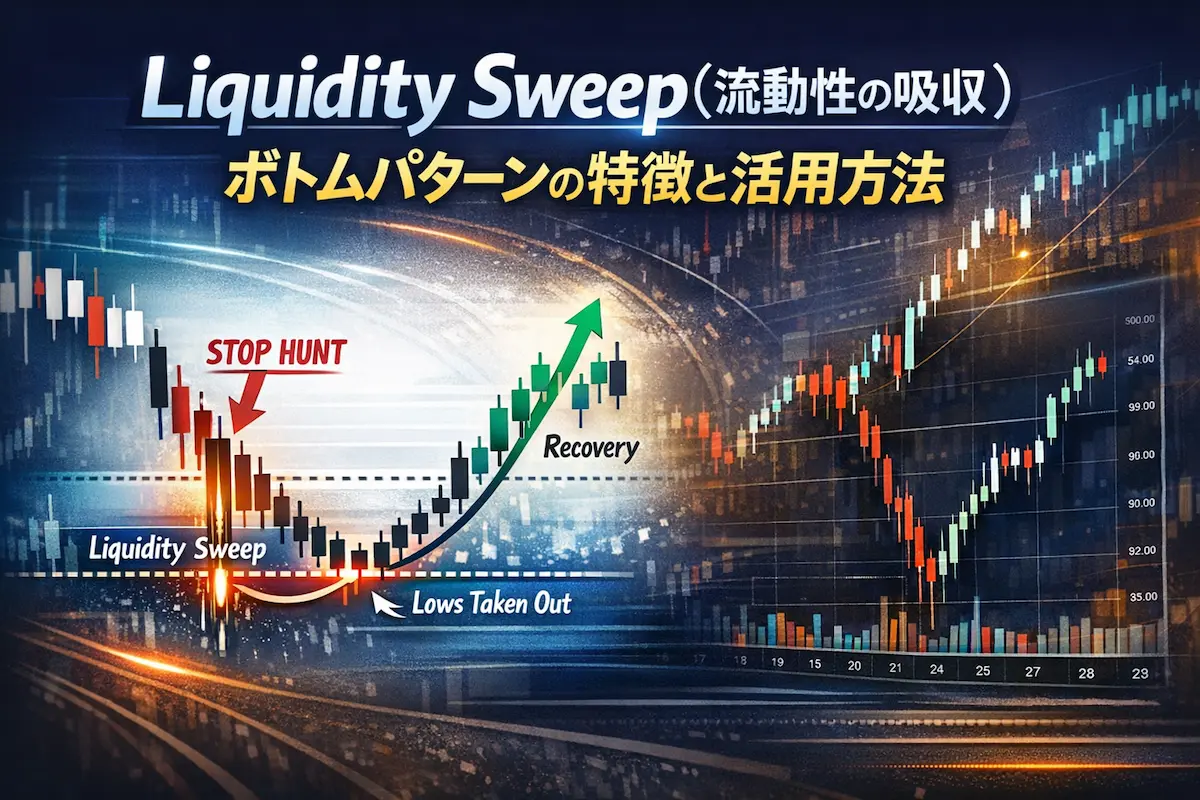 Liquidity Sweep（流動性の吸収）ボトムパターンの特徴と活用方法